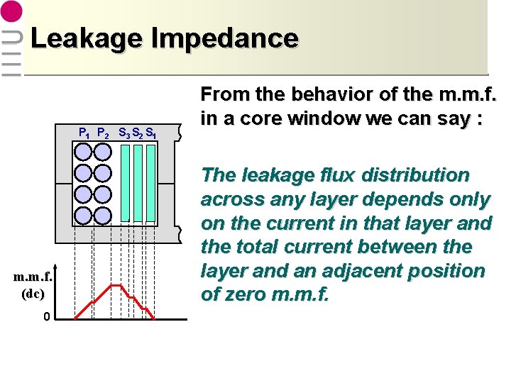 Leakage Impedance P 1 P 2 S 3 S 2 S 1 m. m.
