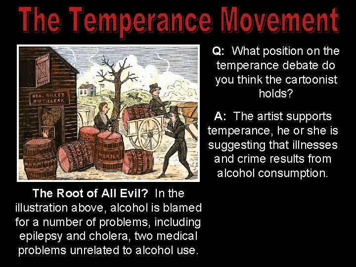 Q: What position on the temperance debate do you think the cartoonist holds? A: