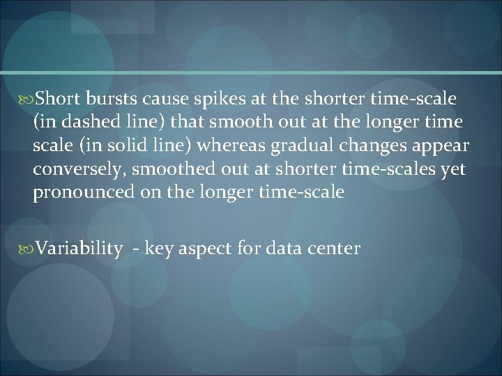  Short bursts cause spikes at the shorter time-scale (in dashed line) that smooth