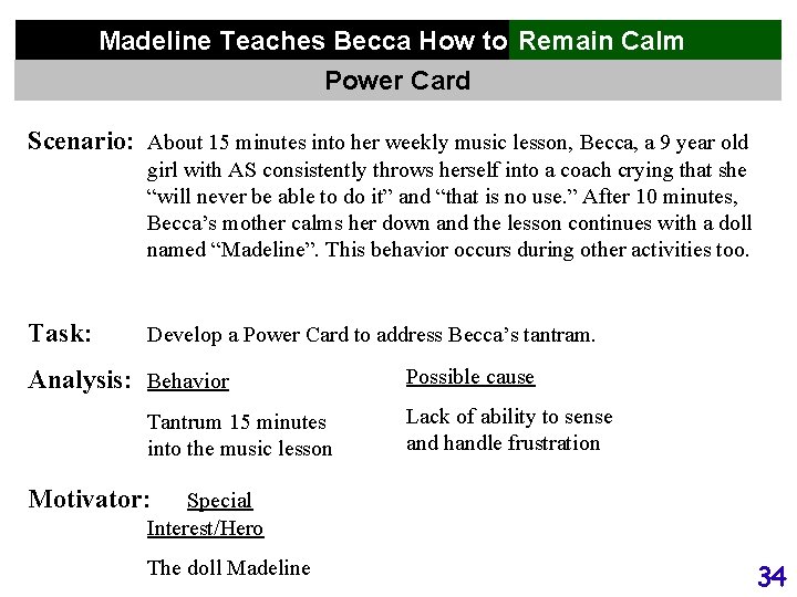 Madeline Teaches Becca How to not Remain Stress Calm Out Power Card Scenario: About