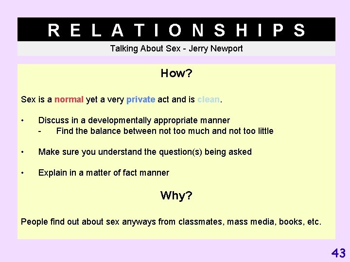 R E L A T I O N S H I P S Talking