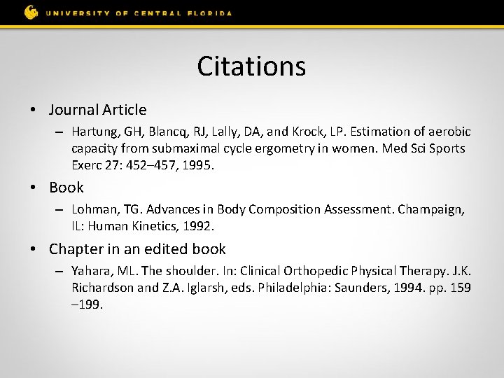 Citations • Journal Article – Hartung, GH, Blancq, RJ, Lally, DA, and Krock, LP.