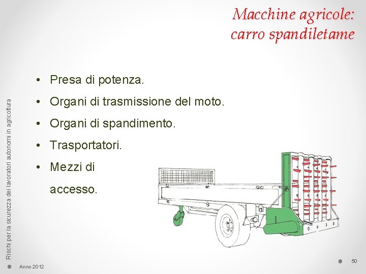 Macchine agricole: carro spandiletame Rischi per la sicurezza dei lavoratori autonomi in agricoltura •