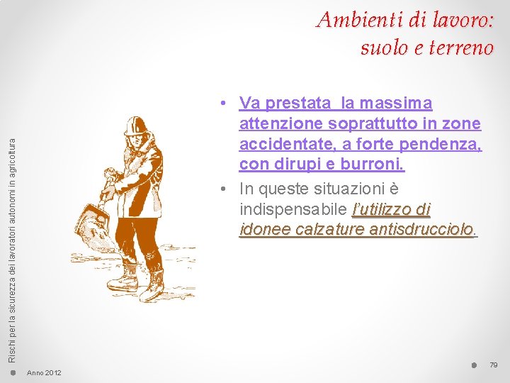 Ambienti di lavoro: suolo e terreno Rischi per la sicurezza dei lavoratori autonomi in