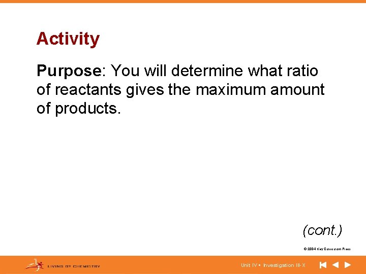 Activity Purpose: You will determine what ratio of reactants gives the maximum amount of
