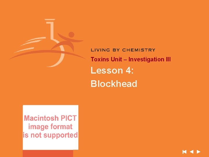 Toxins Unit – Investigation III Lesson 4: Blockhead 