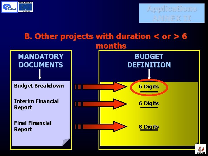 Applications ANNEX II B. Other projects with duration < or > 6 months MANDATORY