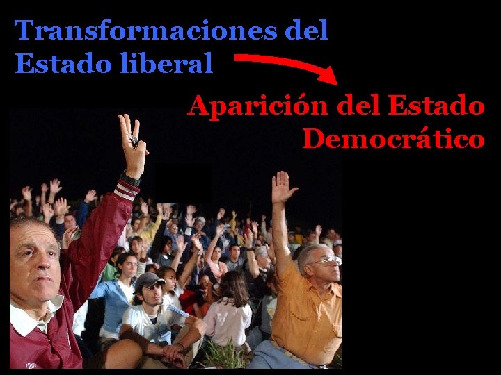 Transformaciones del Estado liberal Aparición del Estado Democrático 