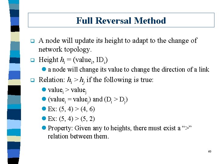 Full Reversal Method q q A node will update its height to adapt to
