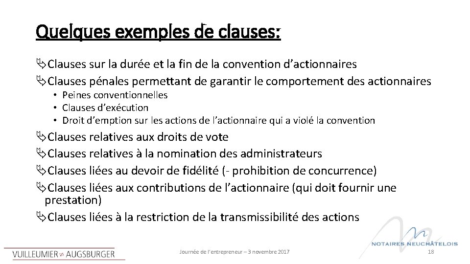 Quelques exemples de clauses: Clauses sur la durée et la fin de la convention