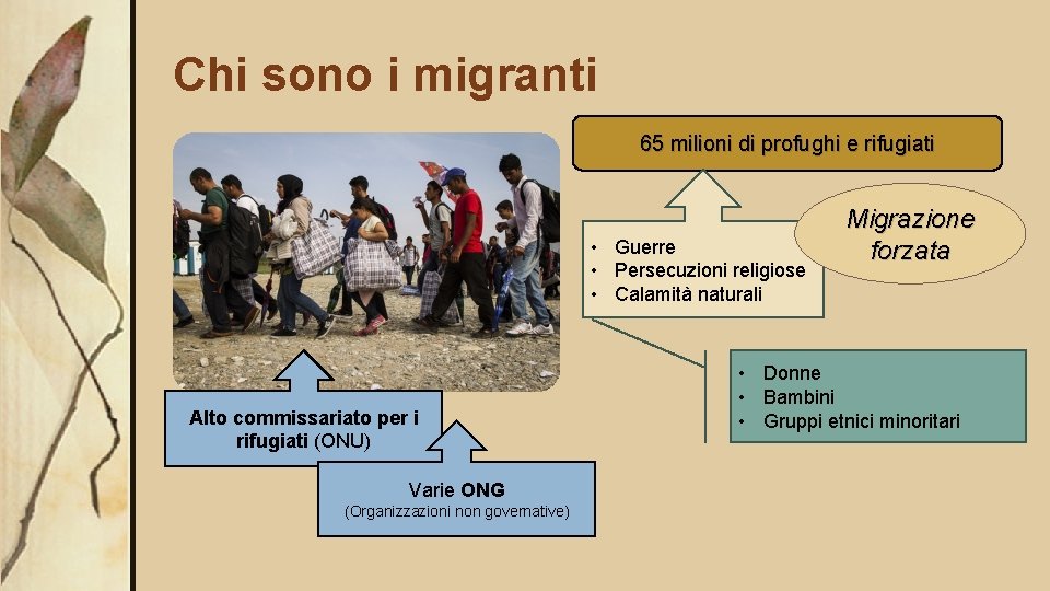 Chi sono i migranti 65 milioni di profughi e rifugiati • Guerre • Persecuzioni