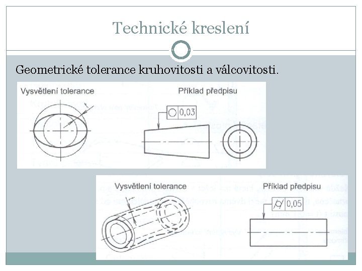 Technické kreslení Geometrické tolerance kruhovitosti a válcovitosti. 