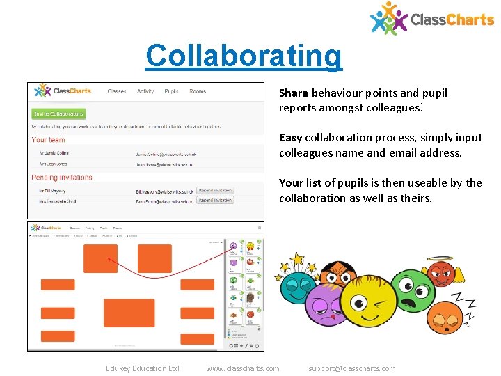 Collaborating Share behaviour points and pupil reports amongst colleagues! Easy collaboration process, simply input Collaborating Share behaviour points and pupil reports amongst colleagues! Easy collaboration process, simply input