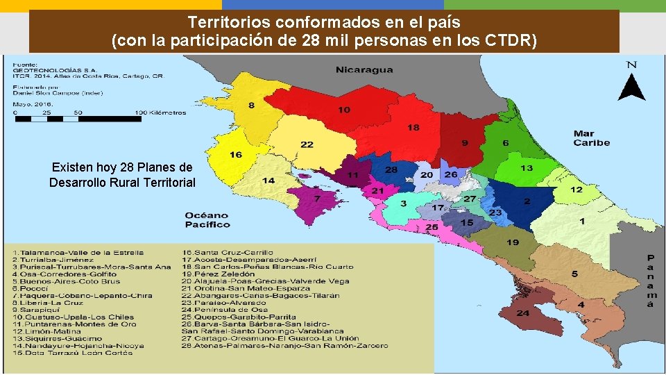 Territorios conformados en el país (con la participación de 28 mil personas en los