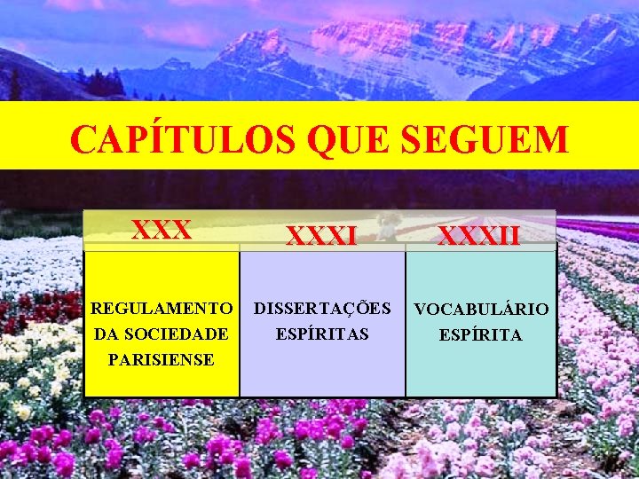 CAPÍTULOS QUE SEGUEM XXXII REGULAMENTO DA SOCIEDADE PARISIENSE DISSERTAÇÕES ESPÍRITAS VOCABULÁRIO ESPÍRITA 