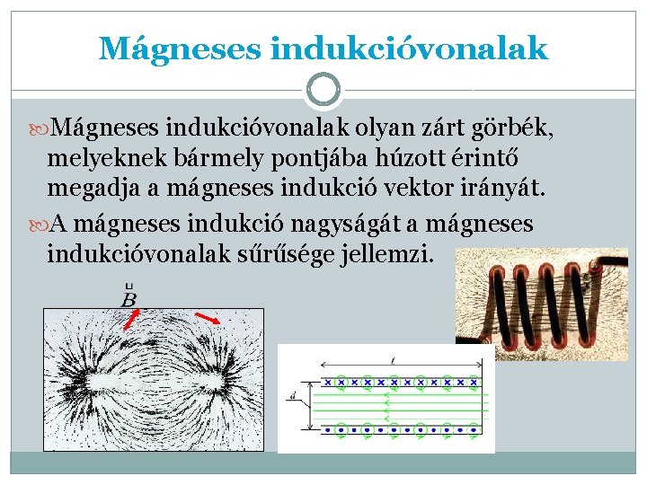 Mágneses indukcióvonalak olyan zárt görbék, melyeknek bármely pontjába húzott érintő megadja a mágneses indukció