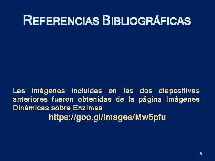 REFERENCIAS BIBLIOGRÁFICAS Las imágenes incluidas en las dos diapositivas anteriores fueron obtenidas de la