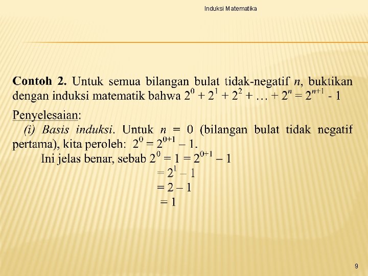 Induksi Matematika 9 