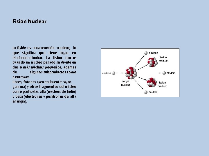 Fisión Nuclear La fisión es una reacción nuclear, lo que significa que tiene lugar