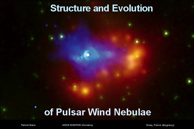 Structure and Evolution of Pulsar Wind Nebulae Patrick Slane MODE SNR/PWN Workshop Orsay, France