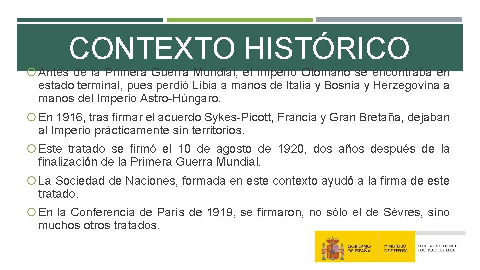 CONTEXTO HISTÓRICO Antes de la Primera Guerra Mundial, el Imperio Otomano se encontraba en CONTEXTO HISTÓRICO Antes de la Primera Guerra Mundial, el Imperio Otomano se encontraba en