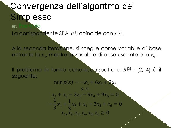 Convergenza dell’algoritmo del Simplesso 