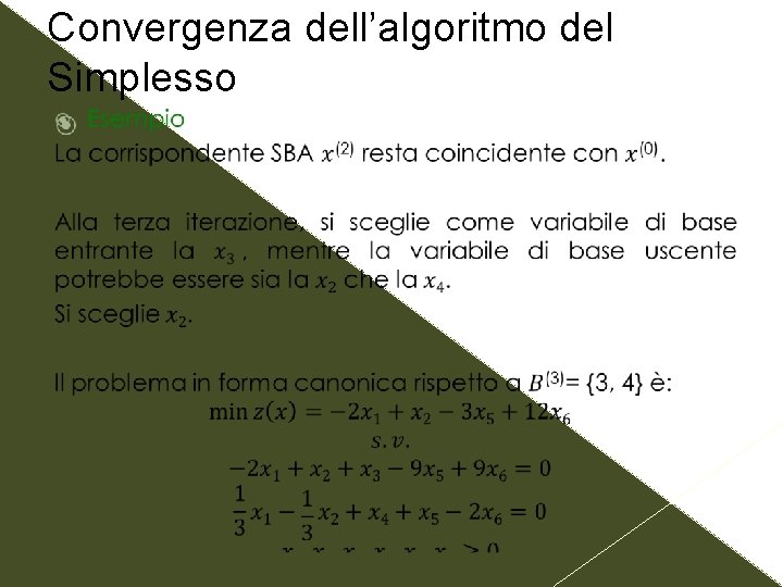 Convergenza dell’algoritmo del Simplesso 