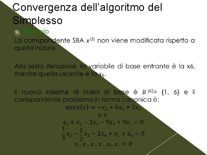 Convergenza dell’algoritmo del Simplesso 