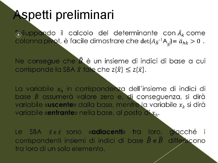 Aspetti preliminari 