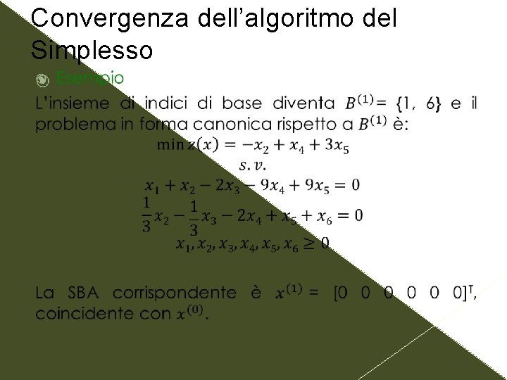Convergenza dell’algoritmo del Simplesso 
