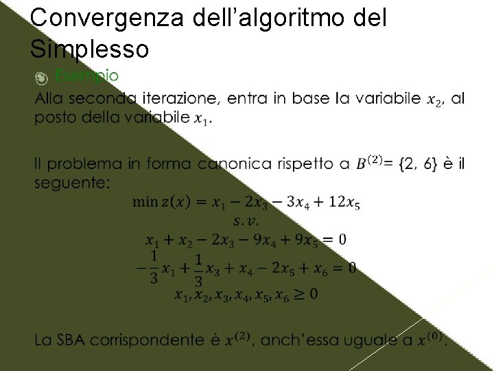 Convergenza dell’algoritmo del Simplesso 