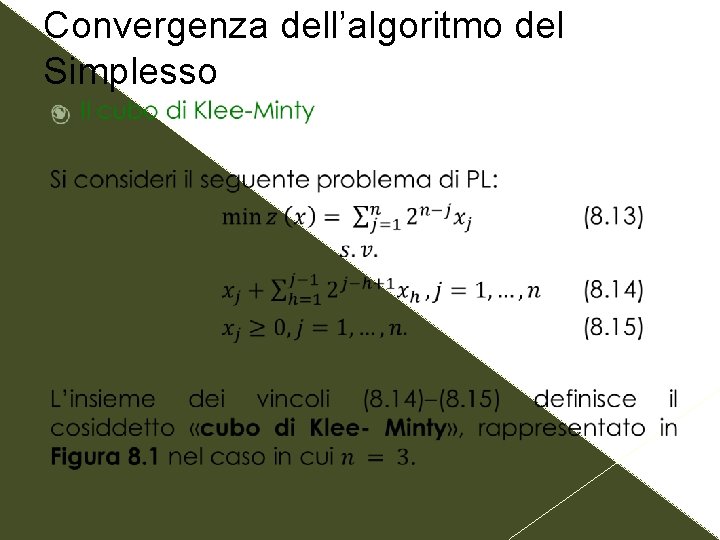 Convergenza dell’algoritmo del Simplesso 
