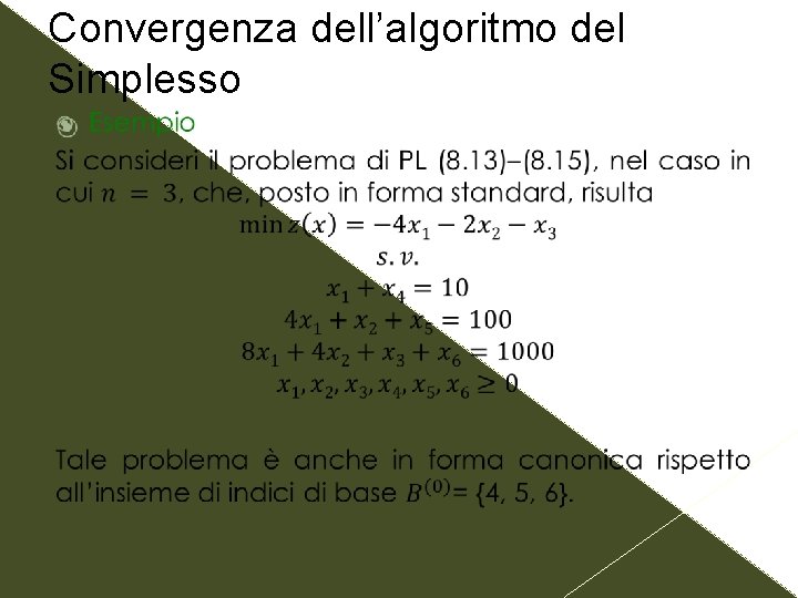 Convergenza dell’algoritmo del Simplesso 
