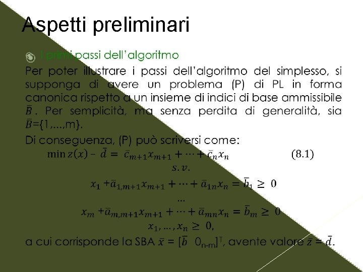 Aspetti preliminari 