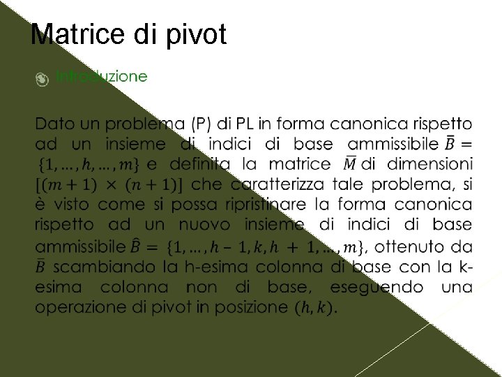 Matrice di pivot 