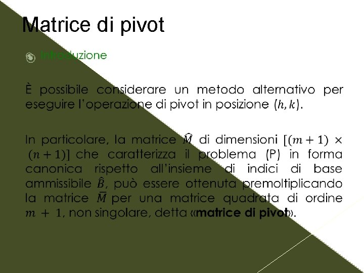 Matrice di pivot 