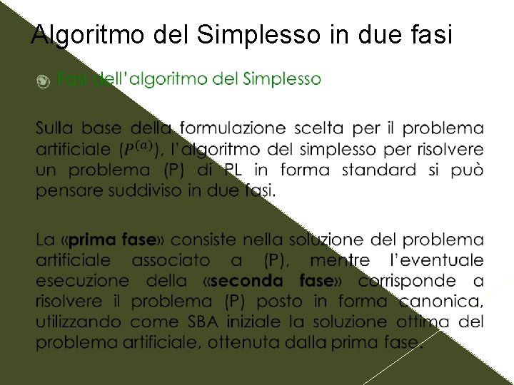 Algoritmo del Simplesso in due fasi 