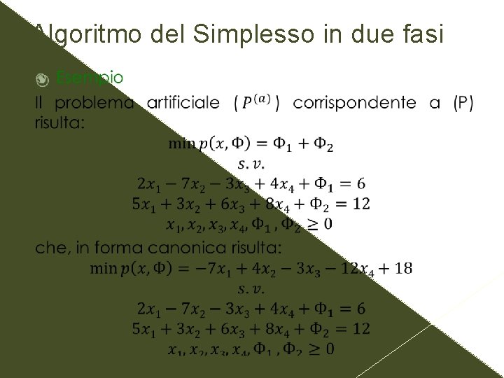 Algoritmo del Simplesso in due fasi 