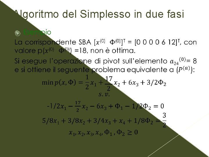 Algoritmo del Simplesso in due fasi 