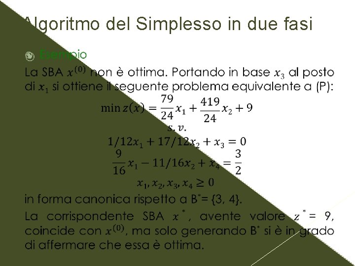 Algoritmo del Simplesso in due fasi 