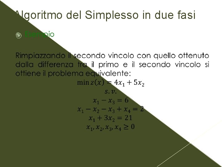Algoritmo del Simplesso in due fasi 