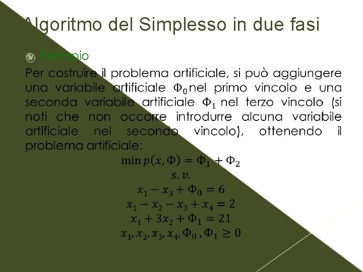 Algoritmo del Simplesso in due fasi 