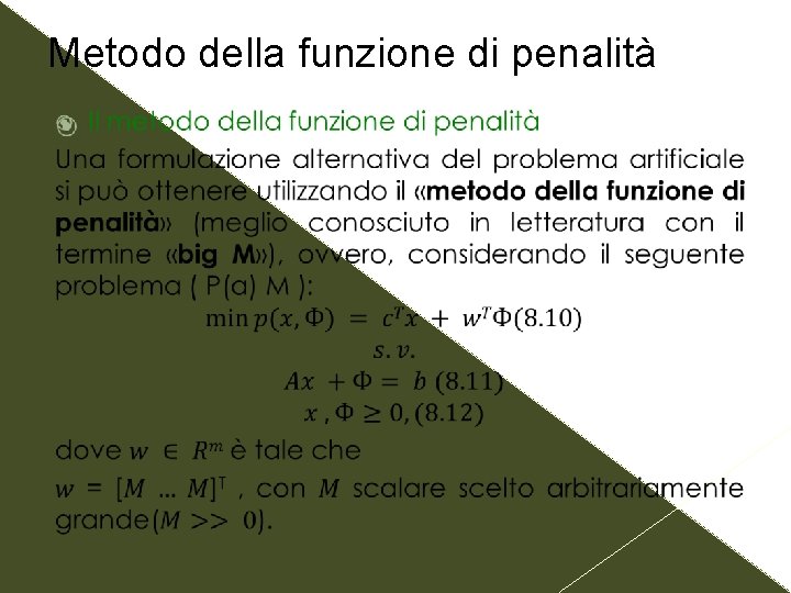 Metodo della funzione di penalità 