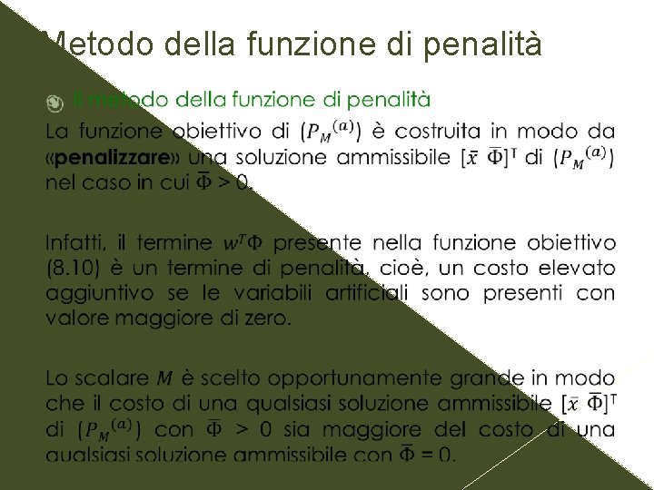 Metodo della funzione di penalità 