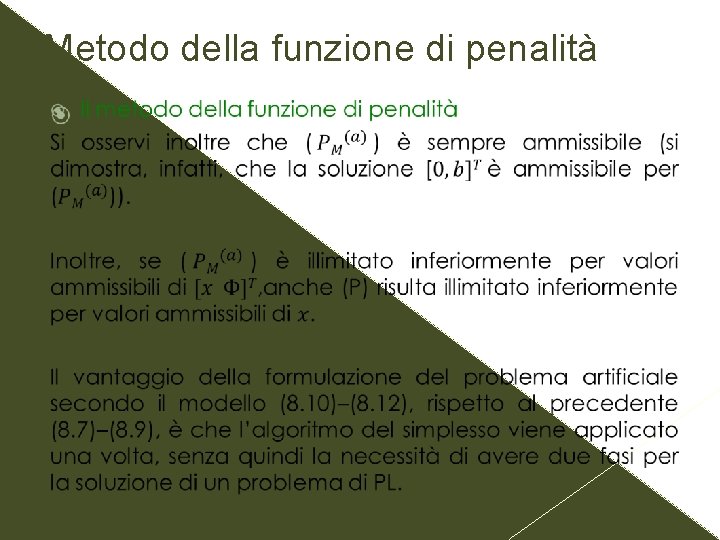 Metodo della funzione di penalità 