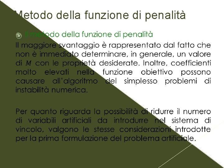 Metodo della funzione di penalità 