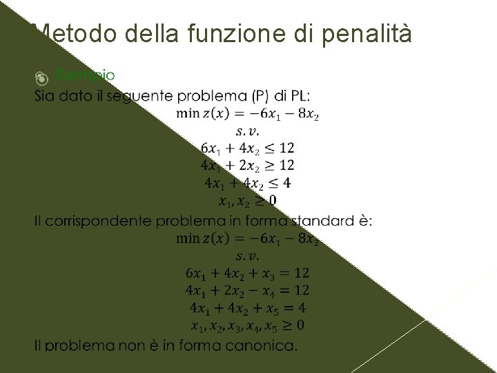 Metodo della funzione di penalità 