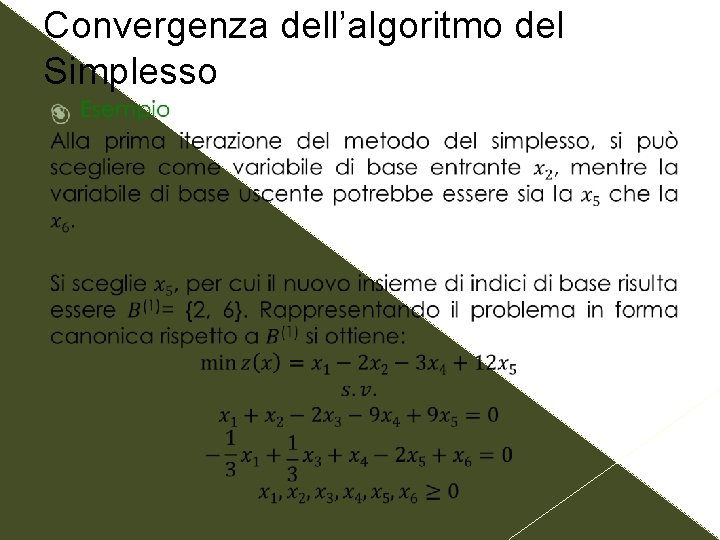 Convergenza dell’algoritmo del Simplesso 