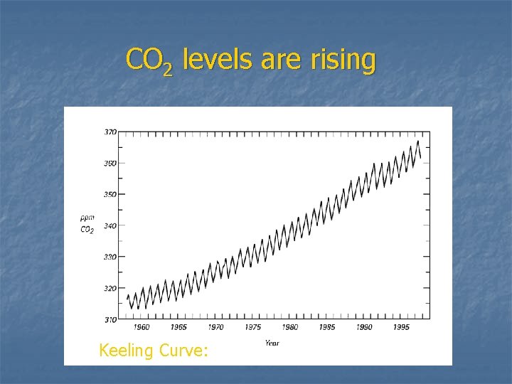 CO 2 levels are rising Keeling Curve: 