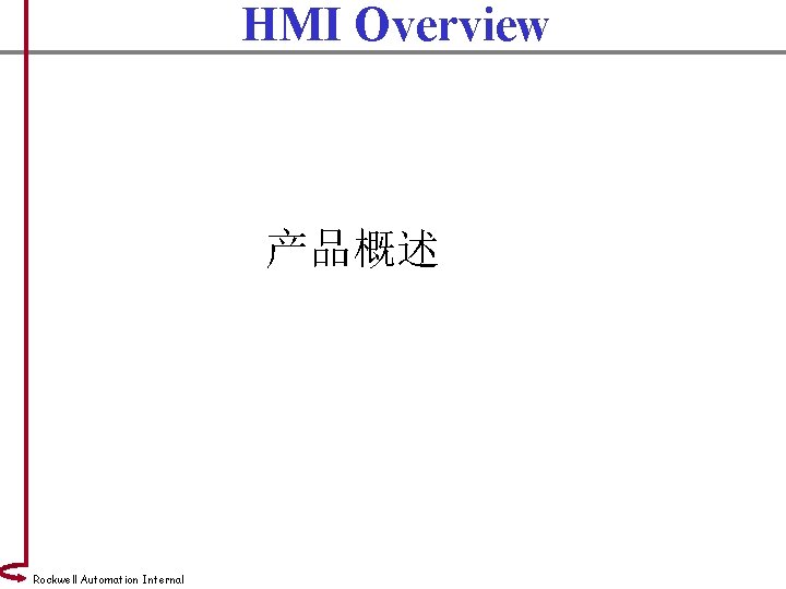 HMI Overview 产品概述 Rockwell Automation Internal 